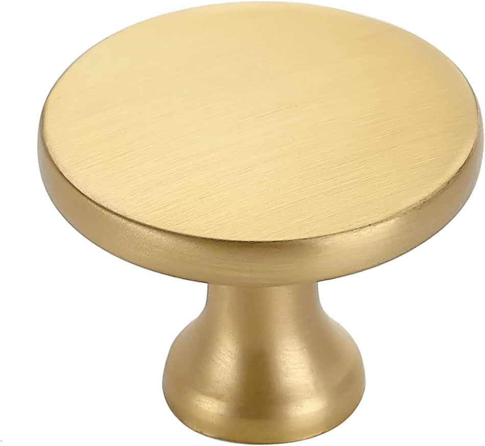 SABER SELECT Gold Flat Round Cabinet Knobs