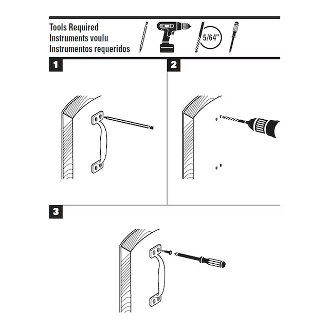 RELIABILT Black Screen/Storm Door Replacement Pull Handle