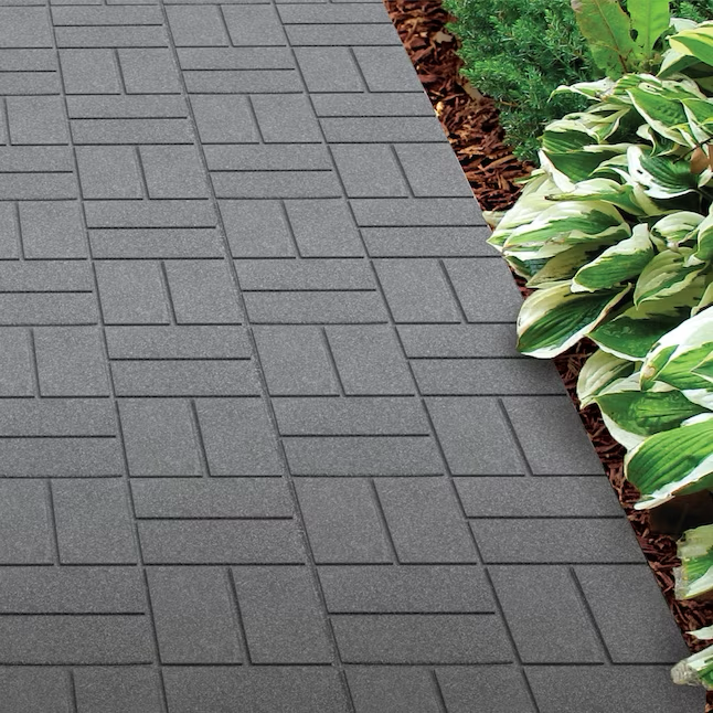 Rubberific 16-in L x 16-in W x 0.75-in H Square Gray Rubber Paver