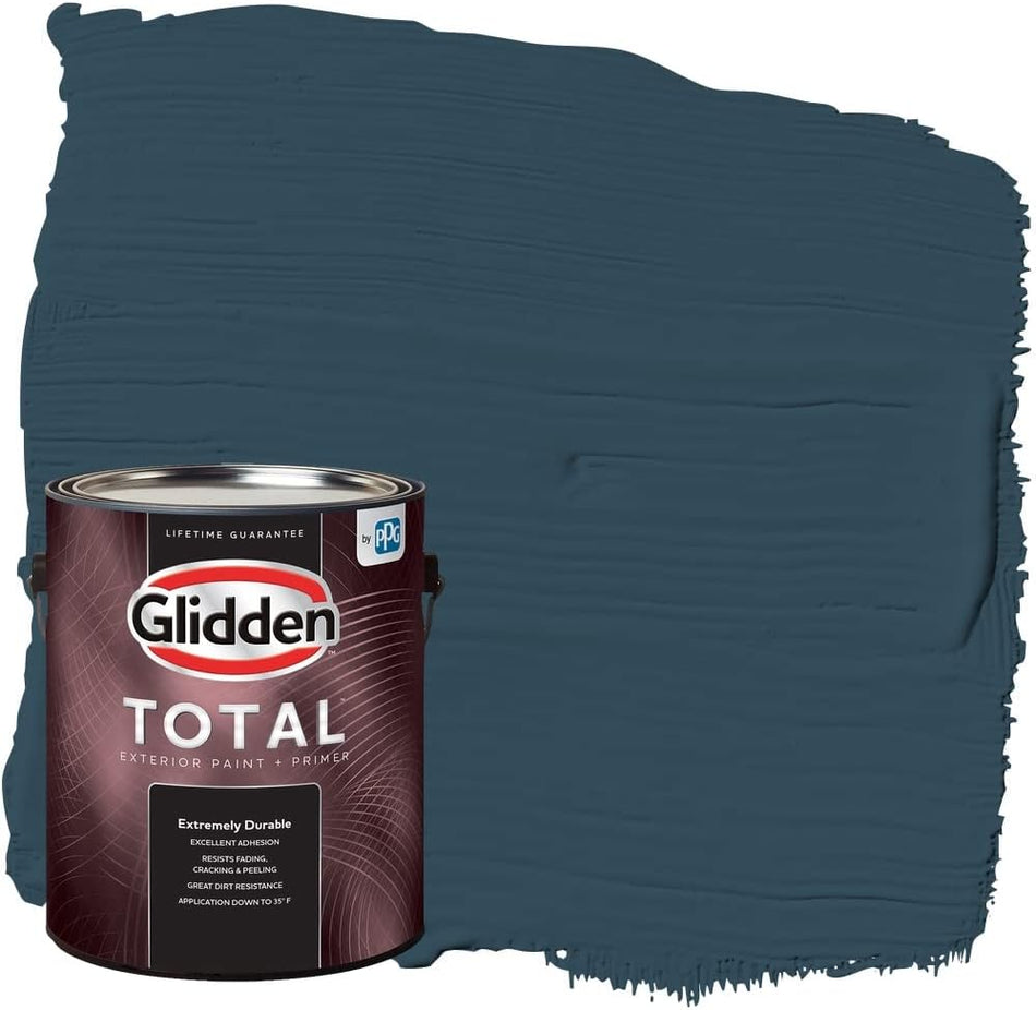 Glidden Total Exterior Paint &amp; Primer Semi-Gloss, Sailor's Coat