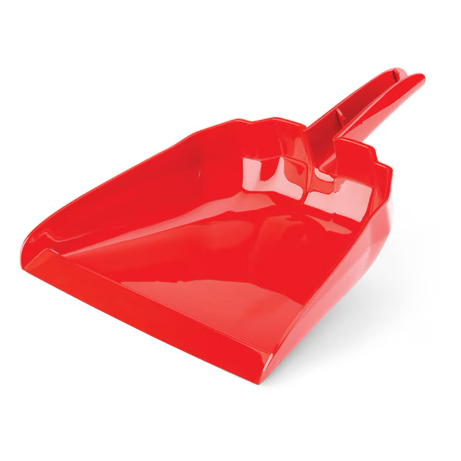 Libman Handheld Dustpan - 13 inch Wide Scoop - 4 inch Pan Depth - Red - Snaps onto Broom Handle