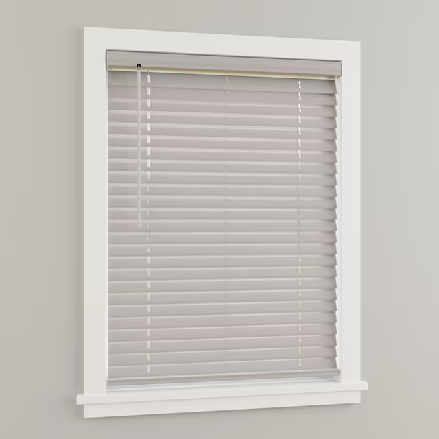 Project Source Premium 2-in Slat Width 34-in x 72-in Cordless Gray Vinyl Room Darkening Horizontal Blinds