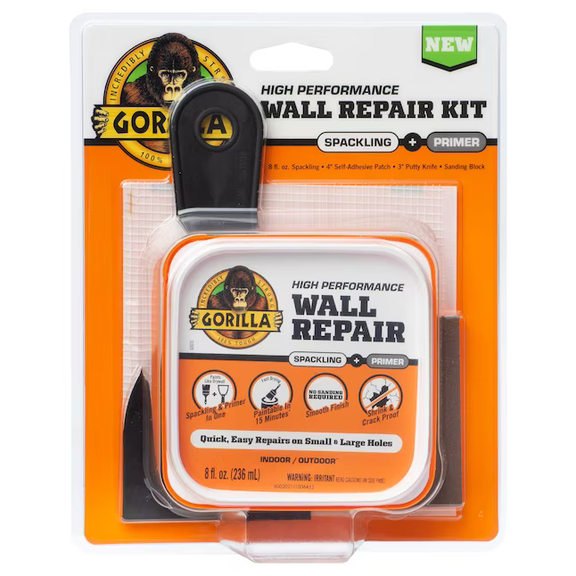 Kit de masilla blanca para interior/exterior Gorilla Wall Repair de 8 oz