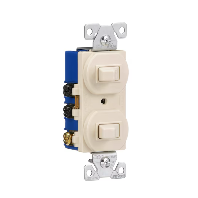 Eaton 15-Amp Single-Pole/3-Way Combination Light Switch, Light Almond