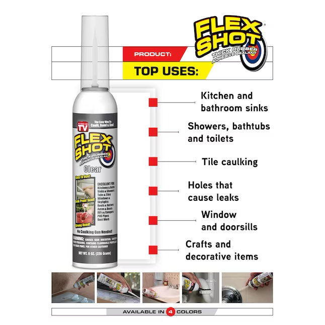 Flex Shot Half-pint Clear Advanced Sealant Caulk