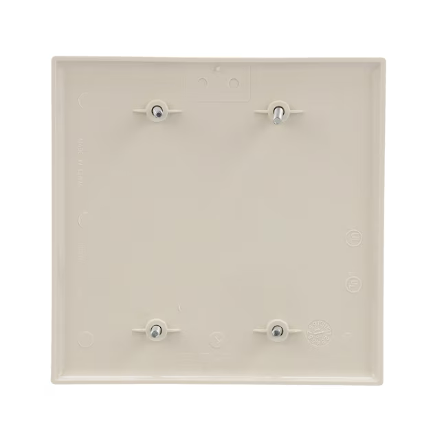 Eaton 2-Gang Midsize Light Almond Polycarbonate Indoor Blank Wall Plate