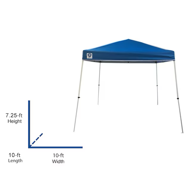 Z-Shade 10-ft x 10-ft Rectangle White Steel Frame with Blue Fabric Top Pop-up Canopy