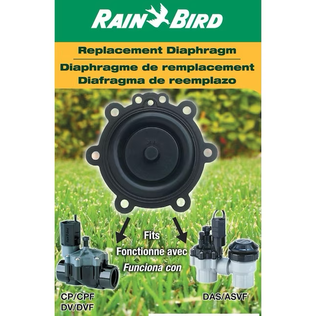 Schwarzes Ersatzmembran-Set von Rain Bird für unterirdische Sprinklerventile – Kompatibel mit 3/4-Zoll- und 1-Zoll-CP-, CPF- und DAS-Ventilen