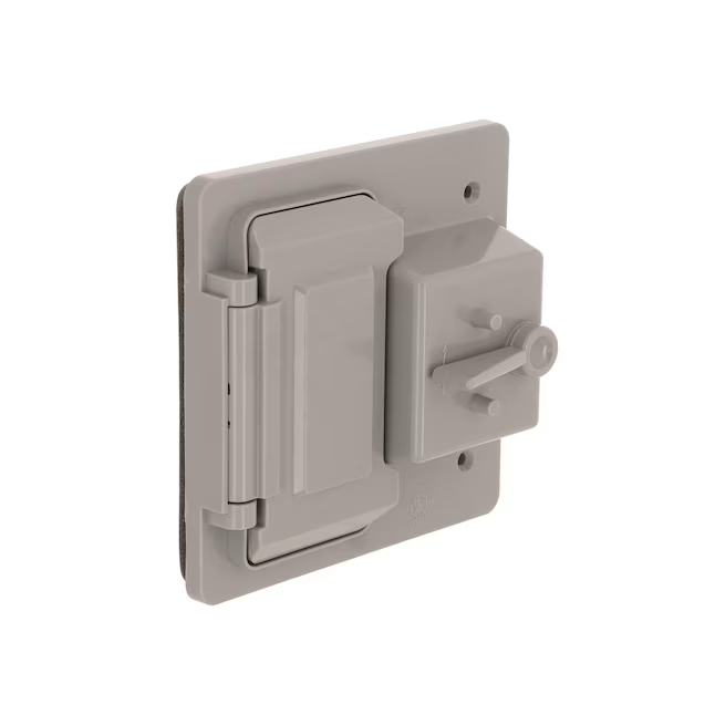 Cubierta para caja eléctrica resistente a la intemperie de plástico gris rectangular de 2 unidades Hubbell TayMac