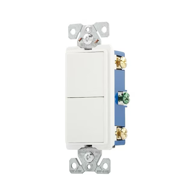 Eaton 15-Amp 3-Way Rocker Light Switch, White