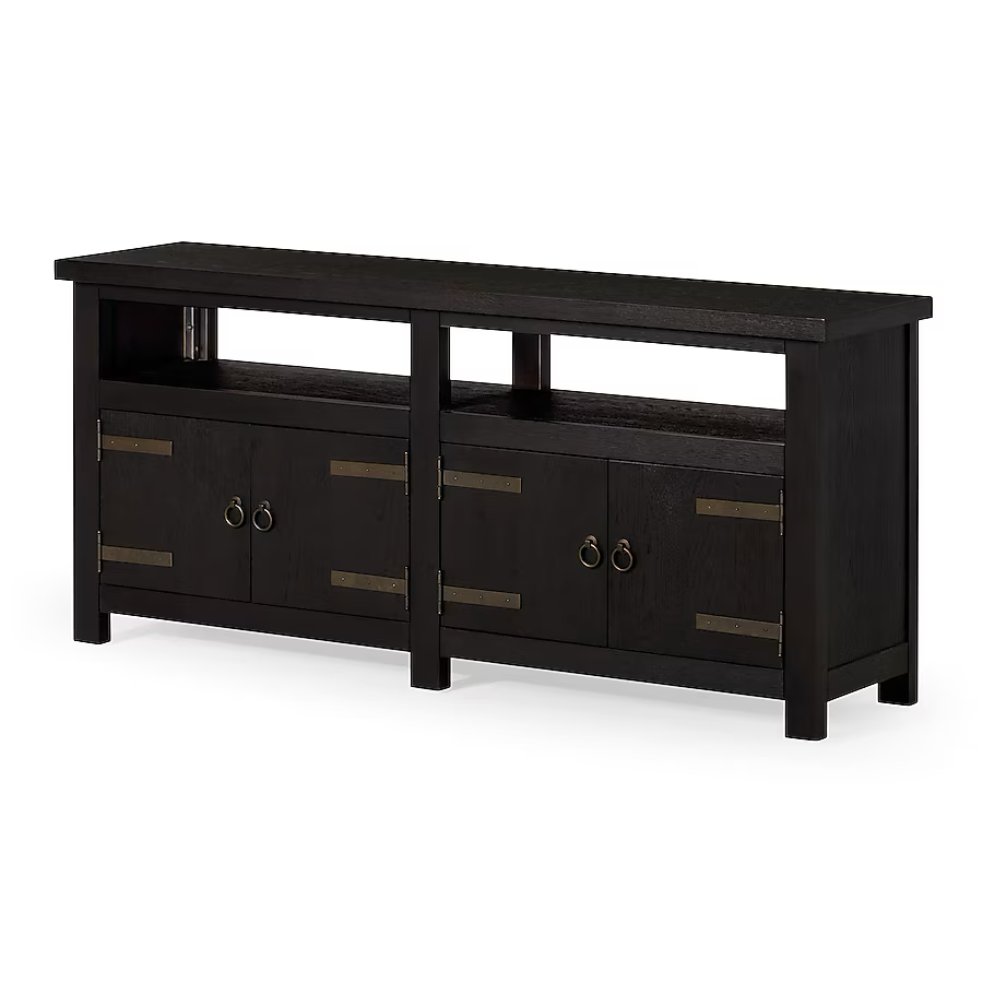 Maven Lane Weathered Black Traditional Wood Media Cabinet