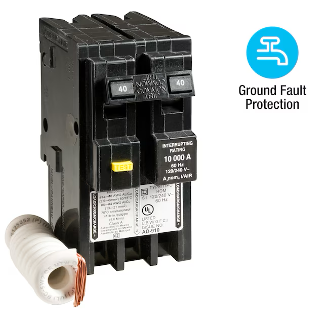 Square D Homeline 40-amp 2-Pole Gfci Circuit Breaker