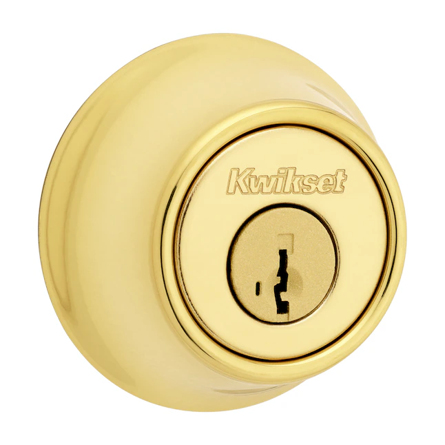 Einzylinder-Riegel der Kwikset-Serie 660 aus poliertem Messing mit SmartKey