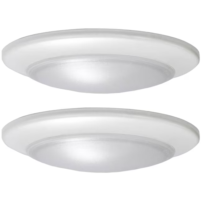 Project Source 1-Light 7.4-in Matte White LED Flush Mount Light (2-Pack)