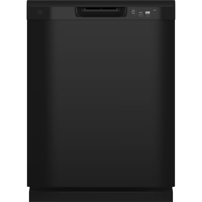 GE Dry Boost 24-in Front Control Built-In Dishwasher (Black), 60-dBA Standard Sound Level