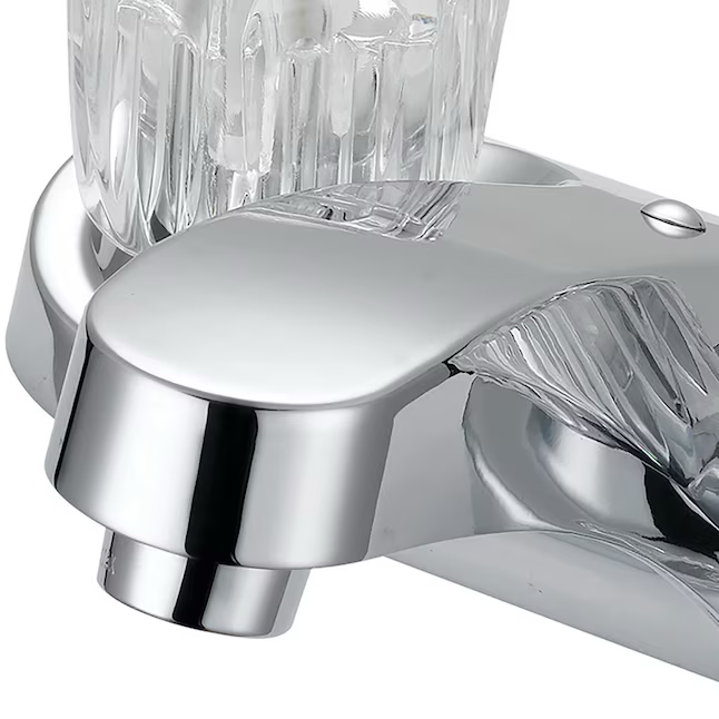 EZ-FLO Prestige - Grifo para lavabo de baño con juego central de 4 pulgadas, 2 manijas, cromado, con desagüe y placa para cubierta