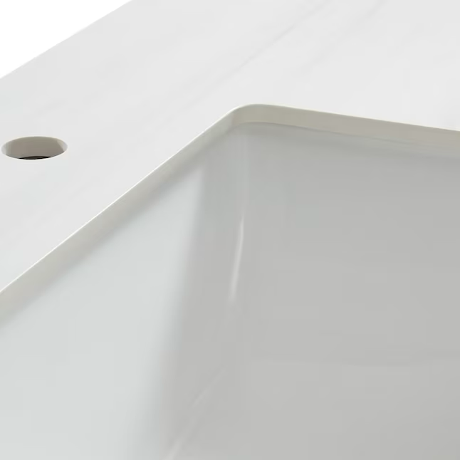 Allen + Roth Dolomiti Bianco 31-in White Sintered Stone Undermount Single Sink 3-Hole Bathroom Vanity Top