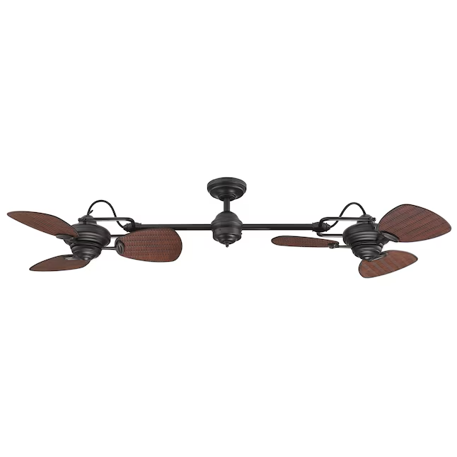 Harbor Breeze Twin Breeze II 74-in Oil Rubbed Bronze Indoor/Outdoor Ceiling Fan with Light (6-Blade)