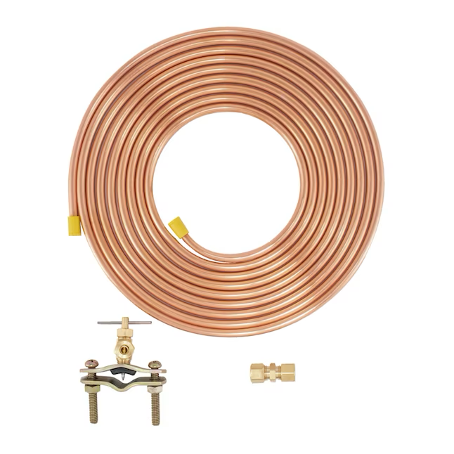 Eastman 15 Fuß 1/4 Zoll Außendurchmesser Einlass x 1/4 Zoll Außendurchmesser Auslass Kupfer-Eisbereiter-Installationssatz