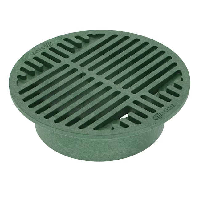 NDS 8 in. Round Drainage Grates for Pipes and Fittings 3-in L x 8-1/2-in W x 8-in dia Grate (Green)