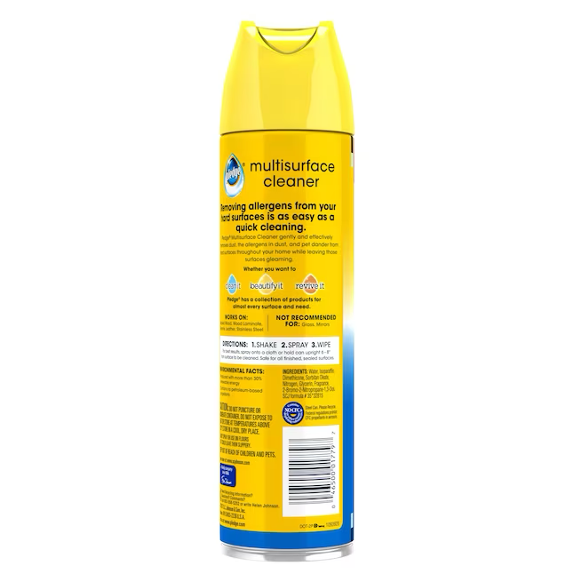 Pledge Dust and Allergen Flüssiger Allzweckreiniger mit Zitrone, 400 ml