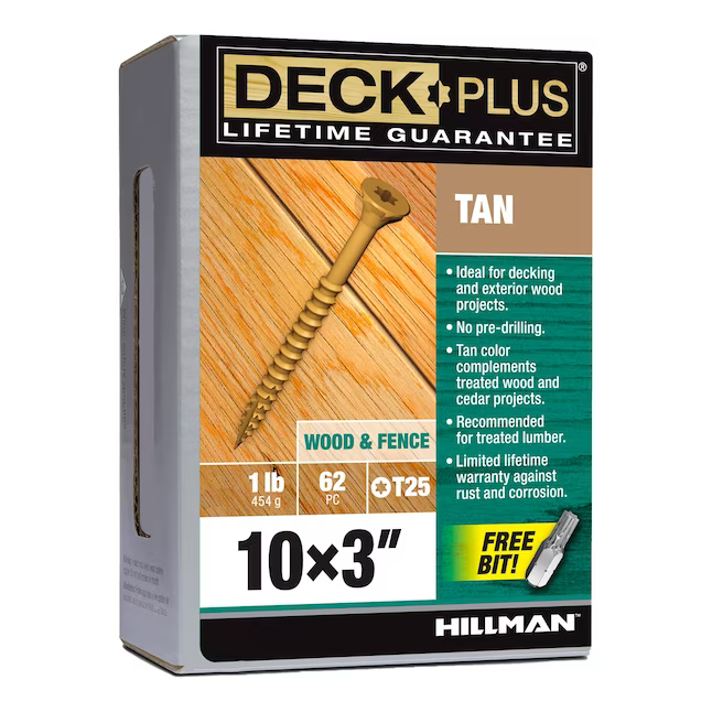 Deck Plus #10 x 3-in Wood To Wood Deck Screws (62-Per Box)