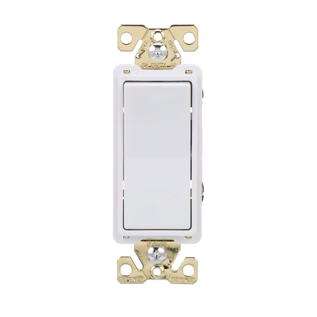 Eaton 20-Amp Single-Pole Rocker Light Switch, White