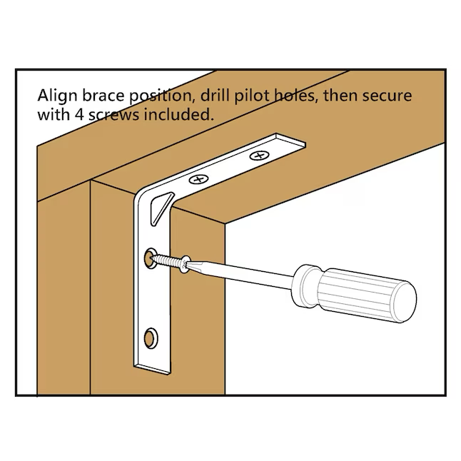 RELIABILT 4-in x 0.875-in x 4-in-Gauge Zinc Steel Corner Brace (4-Pack)