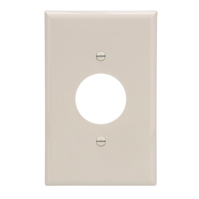 Eaton 1-Gang Midsize Light Almond Polycarbonate Indoor Round Wall Plate