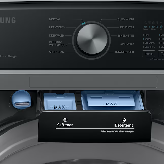 Samsung 4.7-cu ft High Efficiency Impeller Smart Top-Load Washer (Brushed Black)