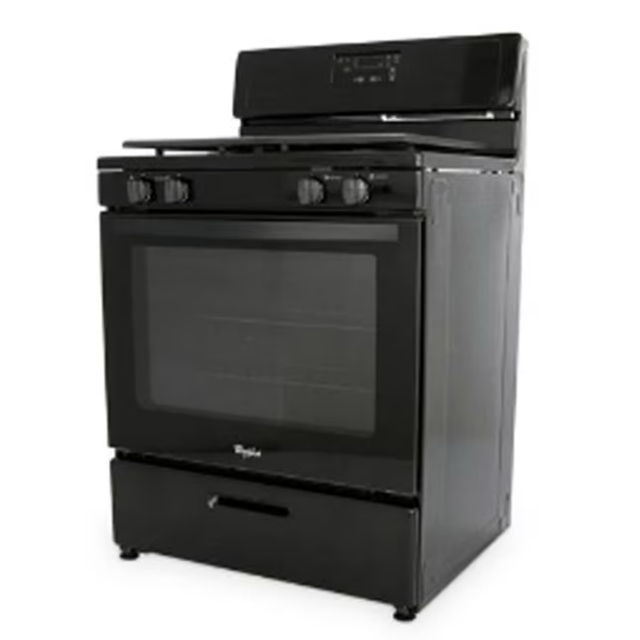 Whirlpool 30-in 4 Burners 5.1-cu ft Freestanding Natural Gas Range (Black)