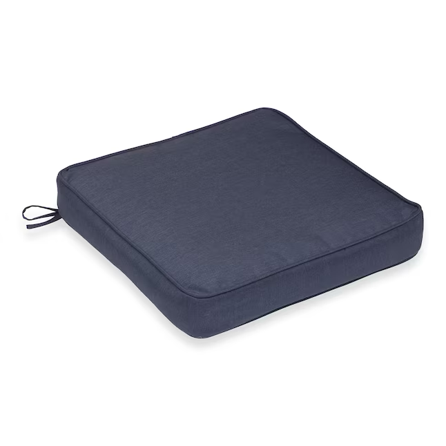 allen + roth 19.5-in x 20-in Navy Patio Chair Cushion