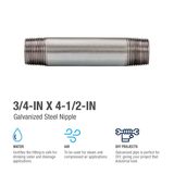 RELIABILT 3/4-in x 4-1/2-in Galvanized Nipple