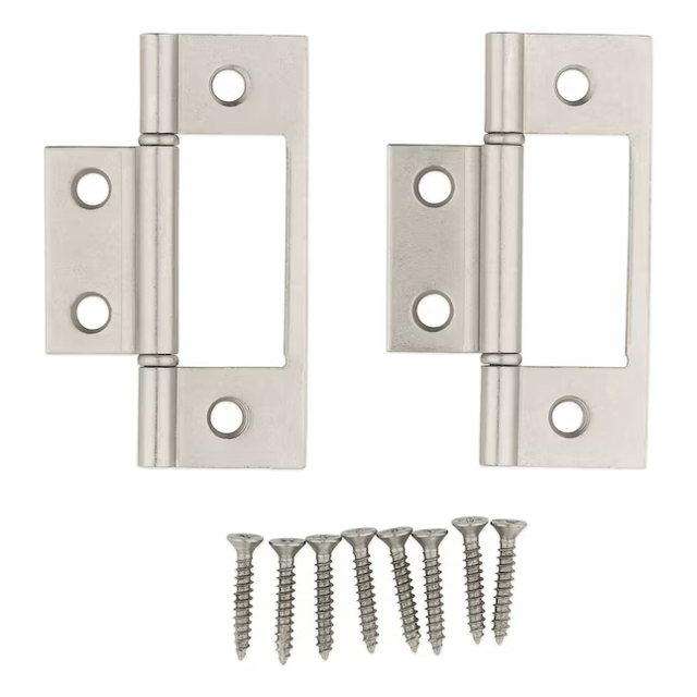 RELIABILT 3-in-in Satin Chrome Non-Mortise Bi-Fold Door Hinge (2-Pack)