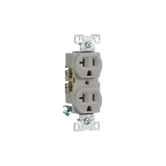 Eaton Arrow Hart 20-Amp 125-volt Residential/Commercial Duplex Outlet, Gray