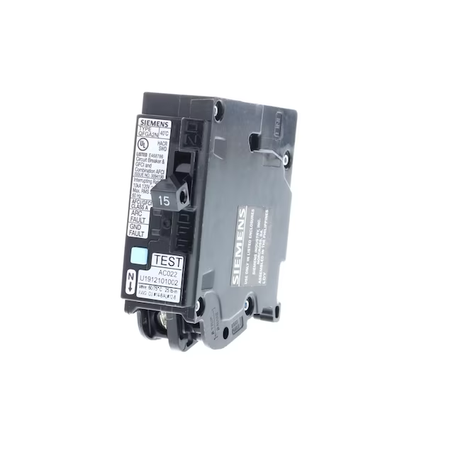 Siemens QFG 15-amp 1-Pole Dual Function Afci/Gfci Plug-on Neutral Circuit Breaker