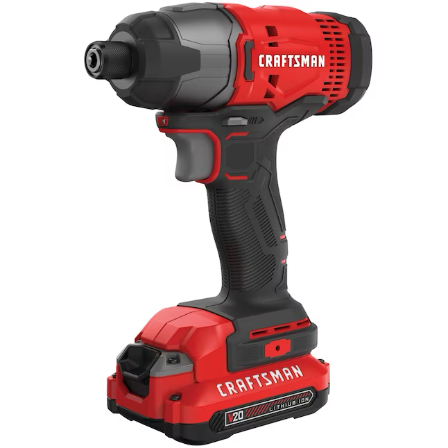 Craftsman 20-Volt-Max-1/4-Zoll-Akku-Schlagschrauber (1 Akku im Lieferumfang enthalten, Ladegerät im Lieferumfang enthalten)