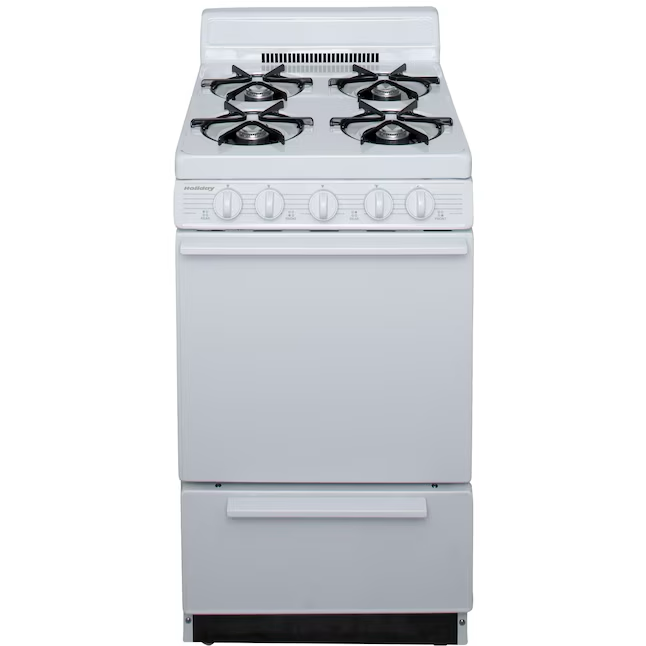 Holiday 20-in 4 Burners 2.4-cu ft Freestanding Natural Gas Range (White)