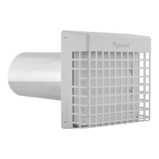 IMPERIAL 4-in Dia Plastic Louvered with Guard Dryer Vent Hood