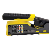 Klein Tools Ratcheting Cable Crimper for Pass-Thru(TM) Data Crimper