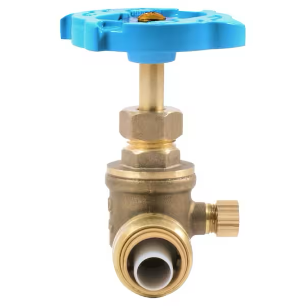 SharkBite 1/2 in. Push-to-Connect Brass Stop Valve with Drain