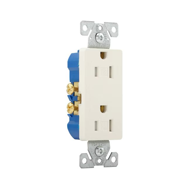 Eaton 15-Amp 125-volt Tamper Resistant Residential Decorator Outlet, Light Almond