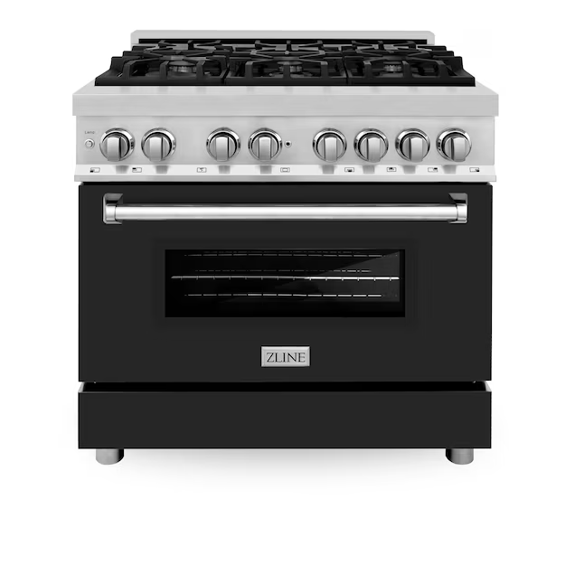 ZLINE Professional 36-in Deep Recessed 6 Burners Convection Oven Freestanding Dual Fuel Range (Stainless Steel)