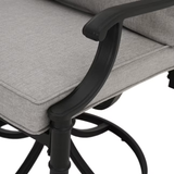 Allen + Roth Thomas Lake Juego de 2 sillas de comedor giratorias con estructura de acero gris y asiento acolchado gris