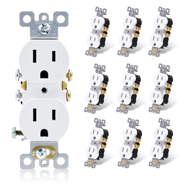 Eastman 15-Amp  125-volt Residential Duplex Outlet Receptacle (White)