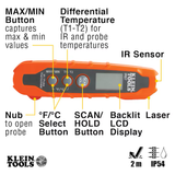 Termómetro infrarrojo Klein Tools Termómetro digital con pantalla LCD Termómetro infrarrojo