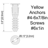 Project Source 20-lb 1/5-in x 7/8-in Drywall Anchors with Screws Included (100-Pack)