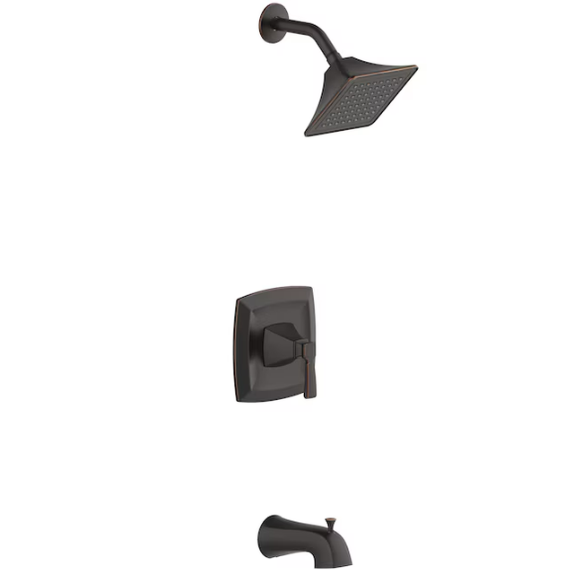 allen + roth Chesler Oil Rubbed Bronze 1-handle Single Function Square Bathtub and Shower Faucet Valve Included