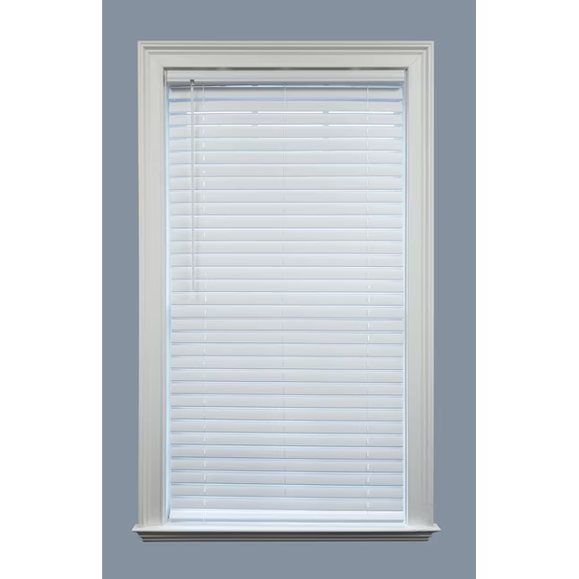 Project Source Premium 2-in Slat Width 34-in x 72-in Cordless White Vinyl Room Darkening Horizontal Blinds