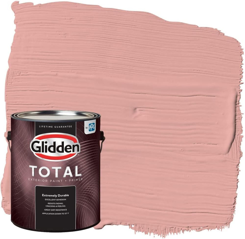 Glidden Total Exterior Paint & Primer Semi-Gloss, Coral Cove